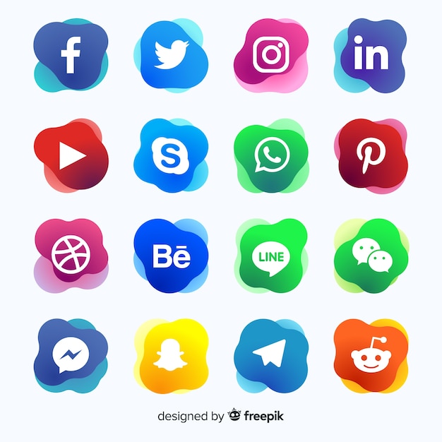 Gradient social media logo collectio | Free Vector