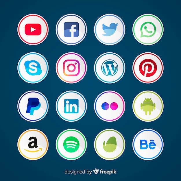 Gradient social media logo collection | Free Vector