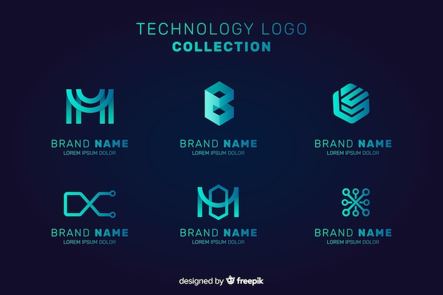 Download Free Gradient Technology Logo Template Collection Free Vector Use our free logo maker to create a logo and build your brand. Put your logo on business cards, promotional products, or your website for brand visibility.