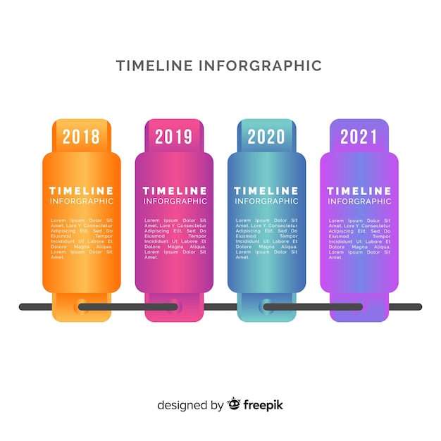 Gradient timeline infographic template Free Vector