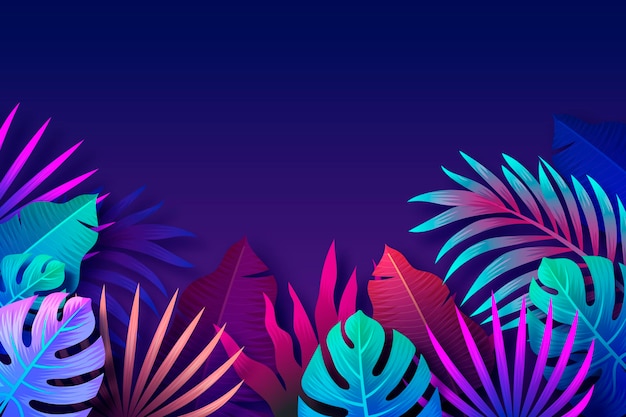 Free Vector | Gradient tropical leaves background