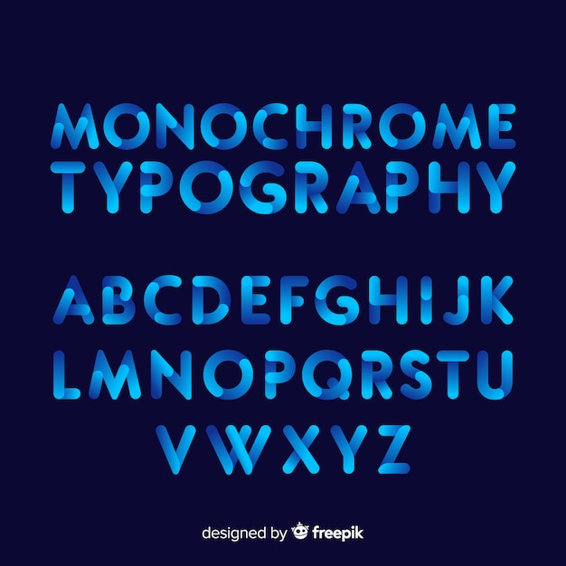 Gradient typography alphabet template Free Vector