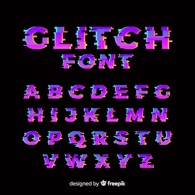 Gradient typography alphabet template Free Vector