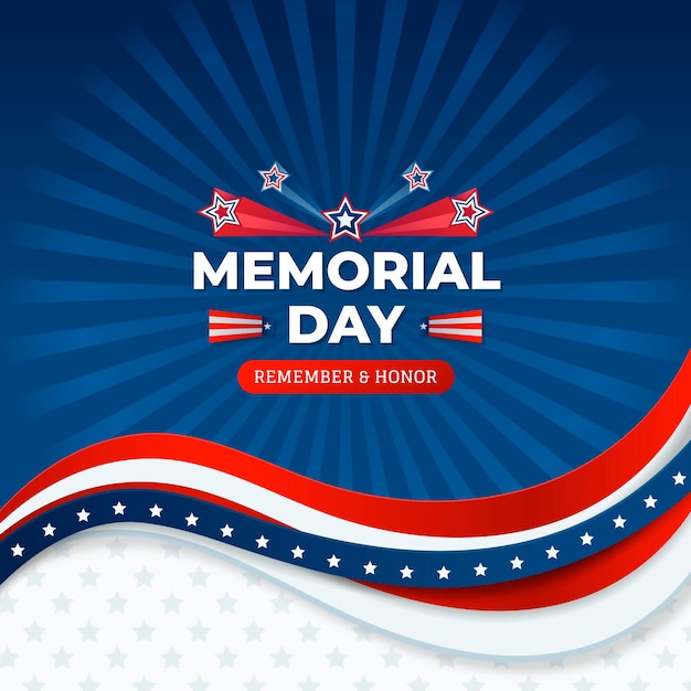 Premium Vector | Gradient usa memorial day illustration