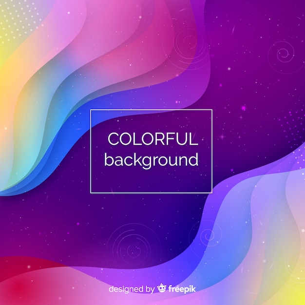 Gradient wavy shapes background Free Vector