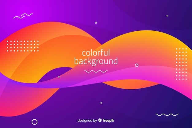 Gradient wavy shapes background Free Vector