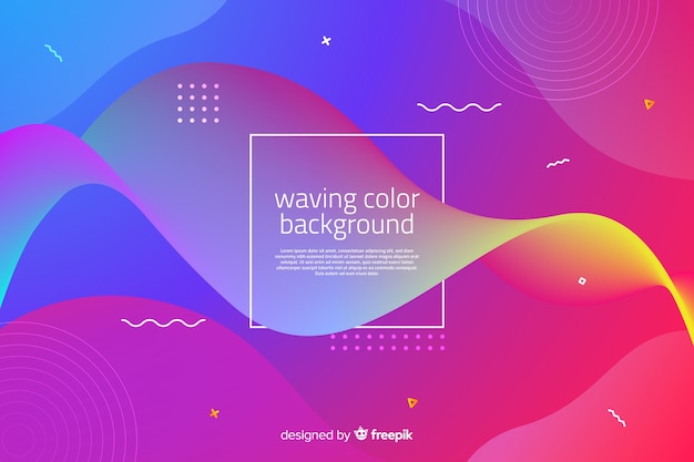 Gradient wavy shapes background Free Vector