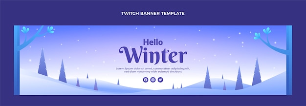 Free Vector | Gradient winter twitch banner