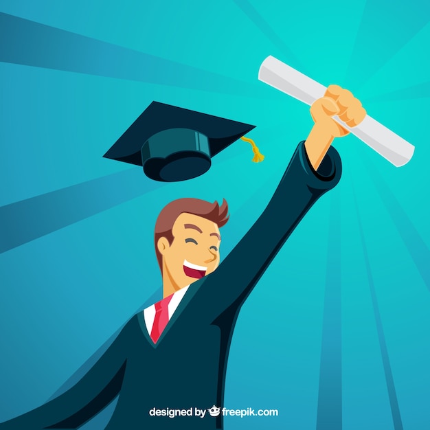 Free Vector | Graduation background with happy student