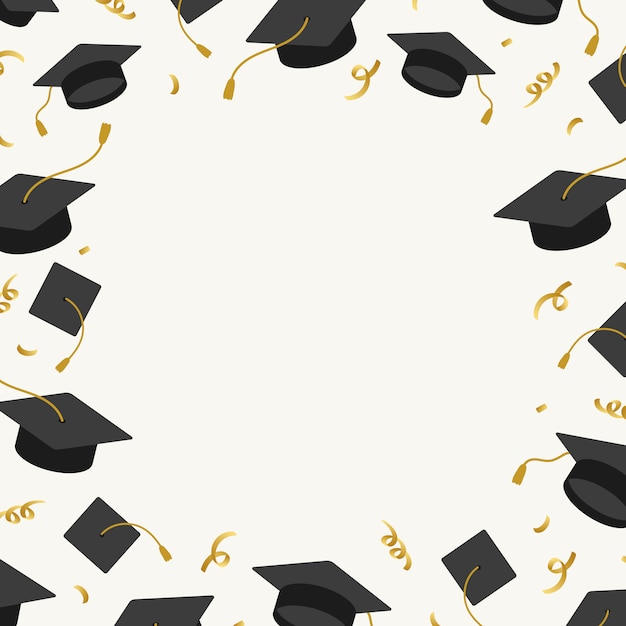 Free Vector | Graduation background with mortar boards vector