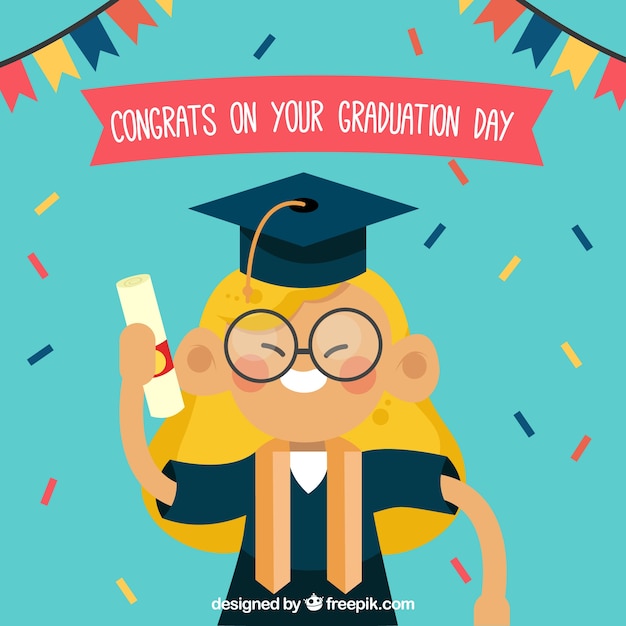 Graduation celebration of happy student Vector | Free Download