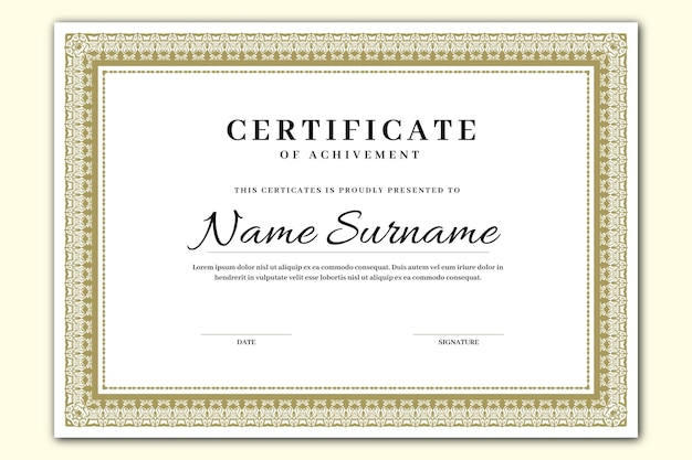 Premium Vector | Graduation certificate border template design