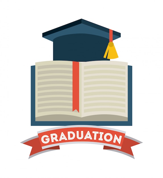 Premium Vector | Graduation design over white backgrorund vector