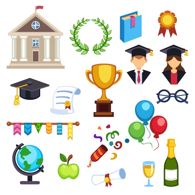 Graduation education vector symbols Vector | Premium Download