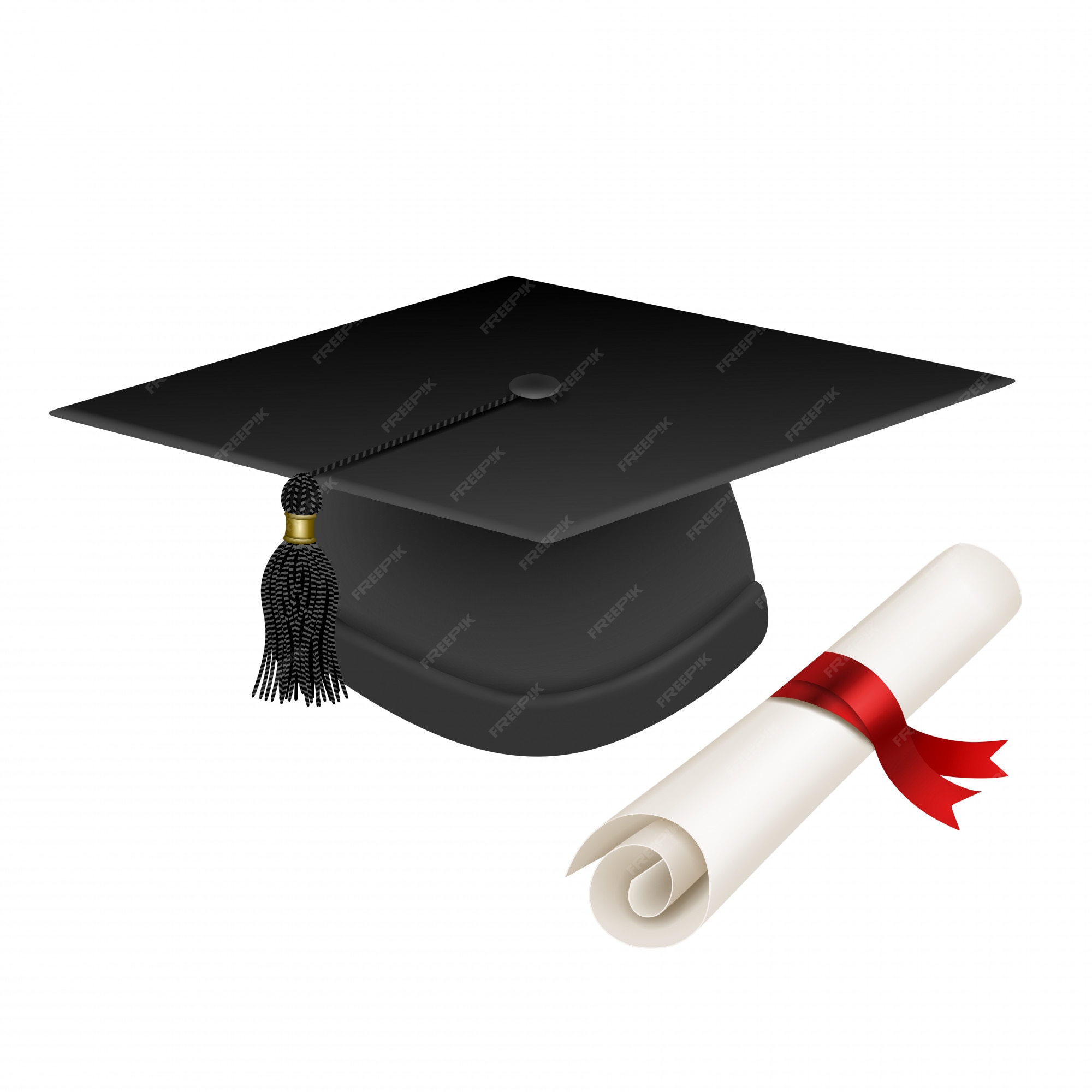 Premium Vector | Graduation hat and diploma