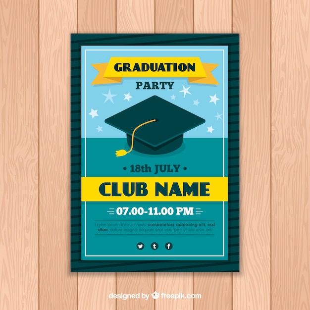 Download Graduation invitation template | Free Vector