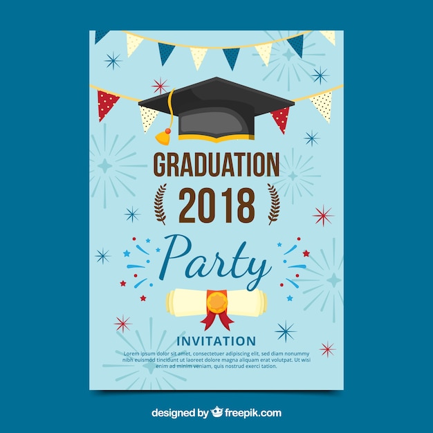 Download Free Vector | Graduation invitation template
