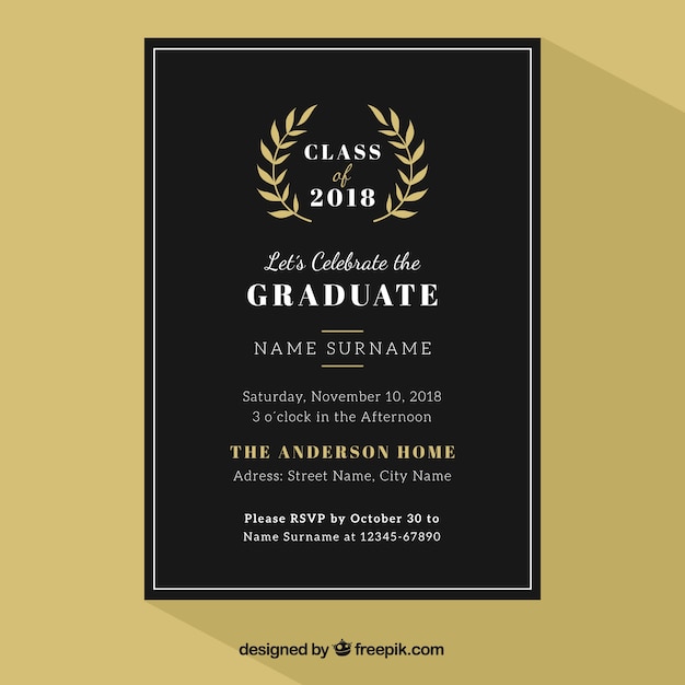 Download Graduation invitation template | Free Vector