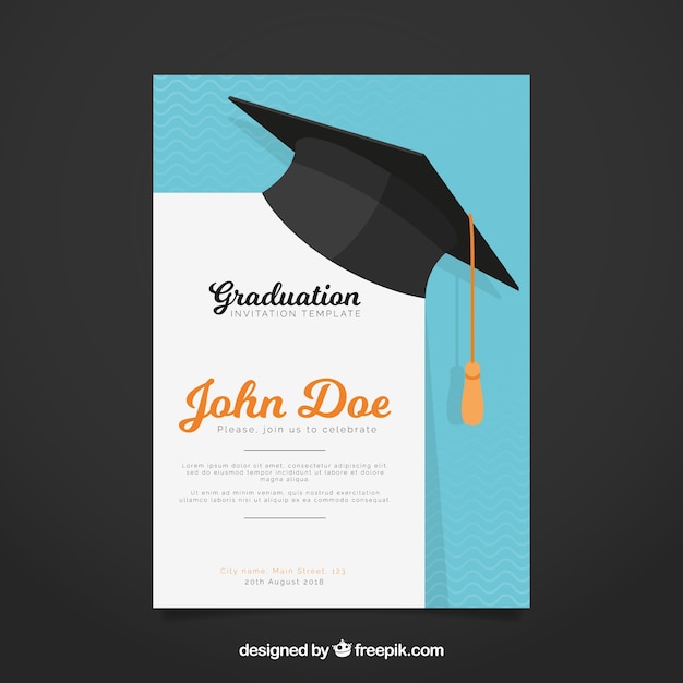 Download Graduation invitation template | Free Vector