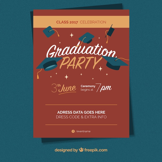 Graduation party brochure Vector | Free Download