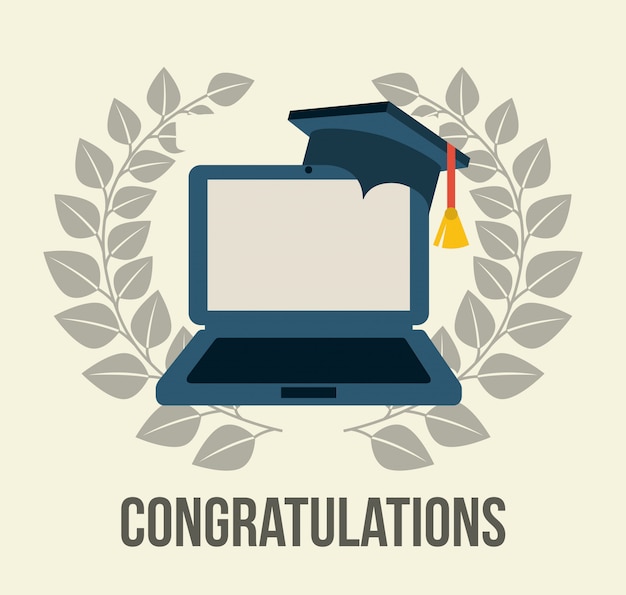 Free Vector | Graduation over white background