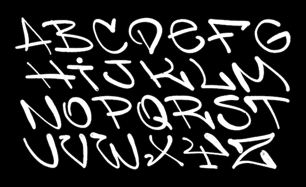 Premium Vector | Graffiti alphabet spray paint effect letters