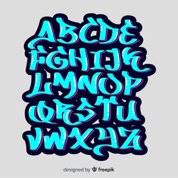 Graffiti alphabet Vector | Free Download