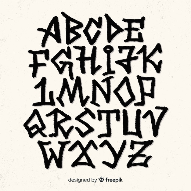 Graffiti alphabet Vector | Free Download