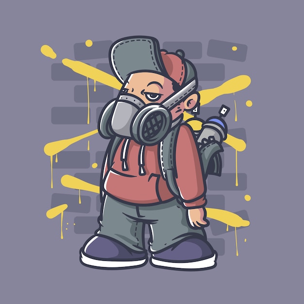 Premium Vector | Graffiti boy