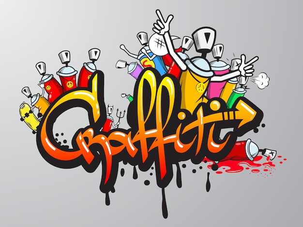 Free Vector | Graffiti characters print