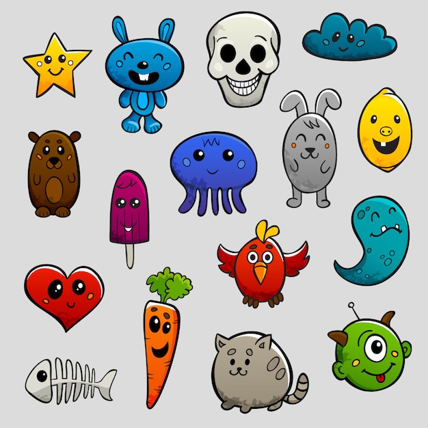 Free Vector Graffiti Characters Set