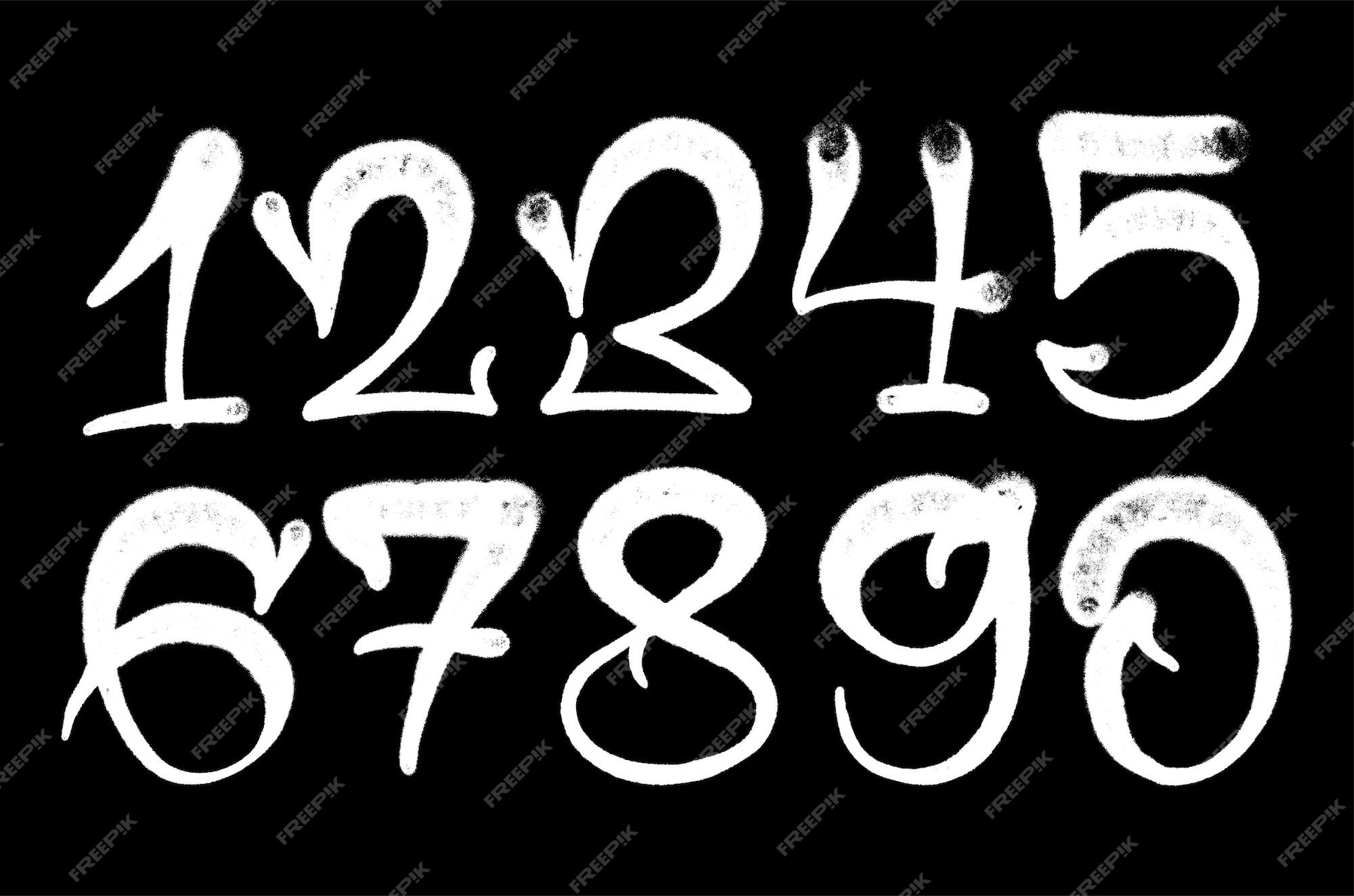 Premium Vector Graffiti numbers set of numbers in the style of