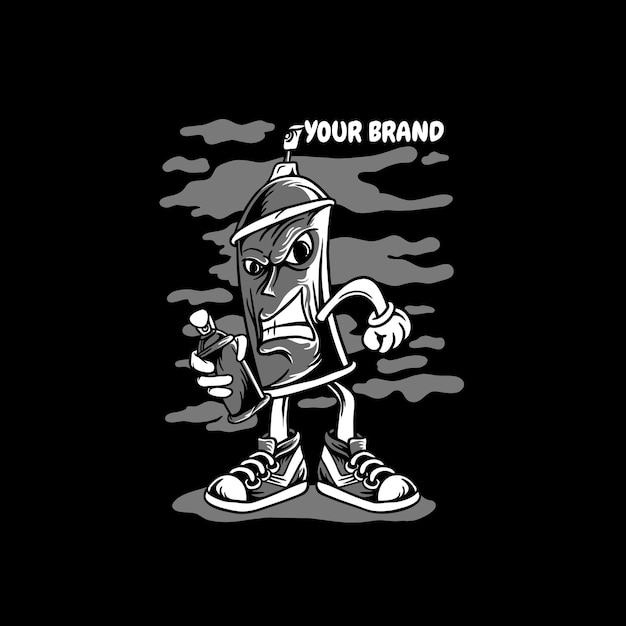 Premium Vector | Graffiti spray paint character