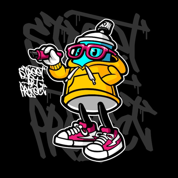 Premium Vector | Graffity spray cartoon