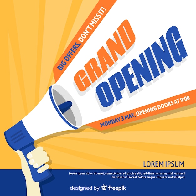 Free Vector | Grand opening background in flat style