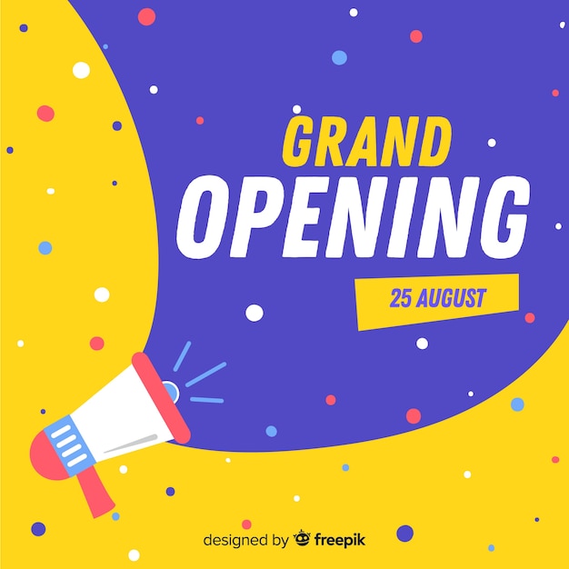 Grand opening background in flat style | Free Vector