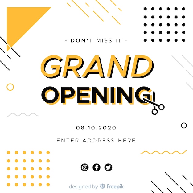 Free Vector | Grand opening background in flat style