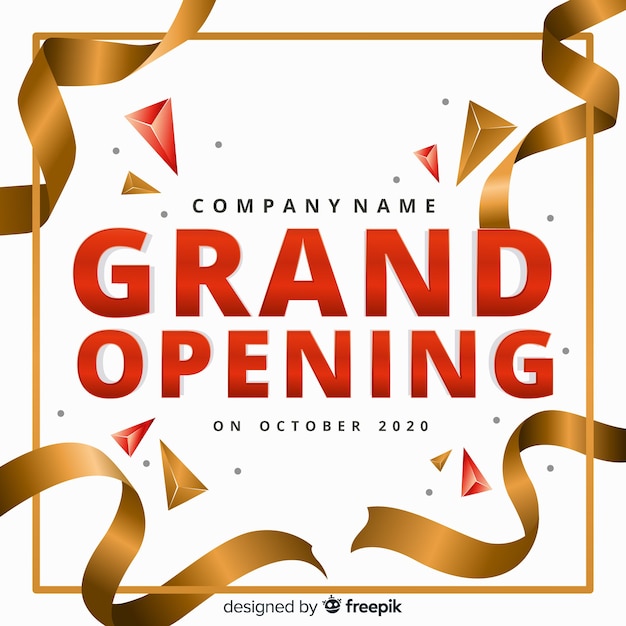 Grand opening background in realistic style Vector | Free Download