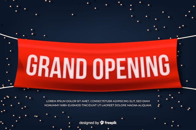 Grand Opening Banner In Realistic Style Vector Free Download