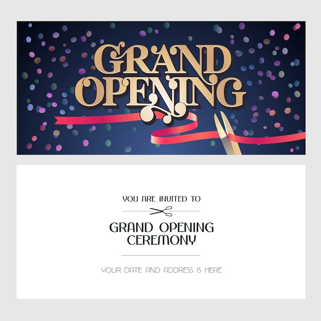 Premium Vector Grand opening illustration, background, invitation