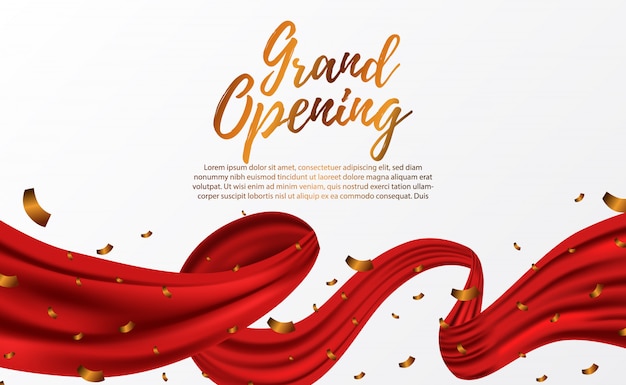 Premium Vector Grand Opening Luxury Red Silk Ribbon