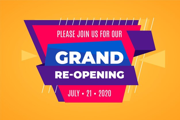 Free Vector | Grand Re-opening Banner Design