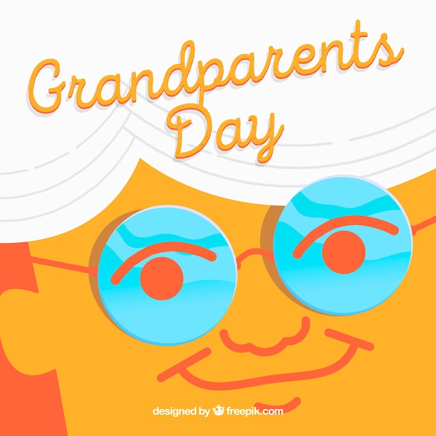 Grandfather face background with glasses