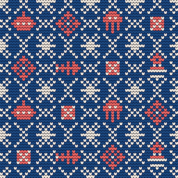 Grandma knitting pattern for ugly sweater Premium Vector