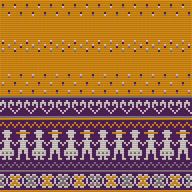 Grandmas ugly sweater knitting patterns Premium Vector
