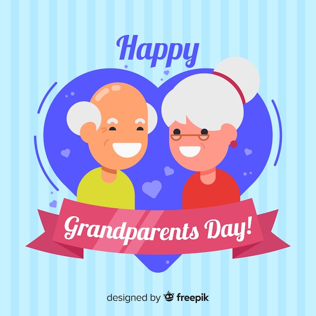 Free Vector | Grandparents day background in flat design