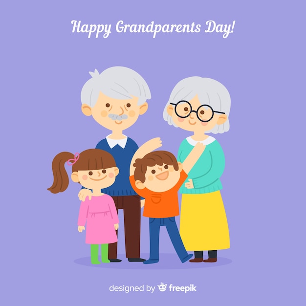 Free Vector | Grandparents day background in flat style