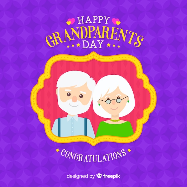 Download Grandparents day background in flat style | Free Vector