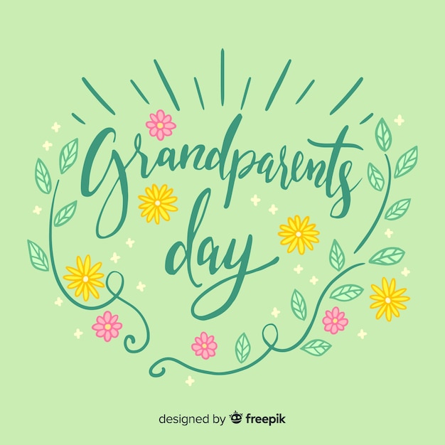 Download Grandparents day lettering background Vector | Free Download