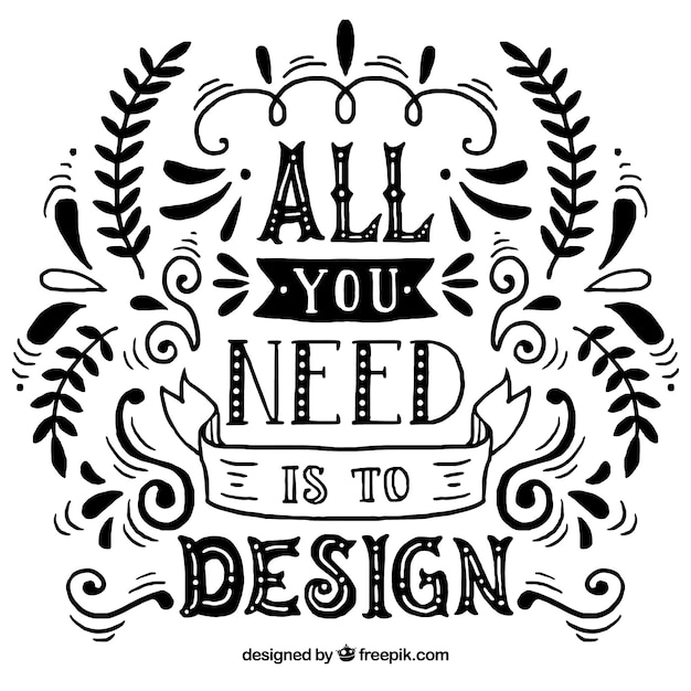 Graphic design quote in hand drawn style Free Vector Graphic design quote in hand drawn style Free Vector